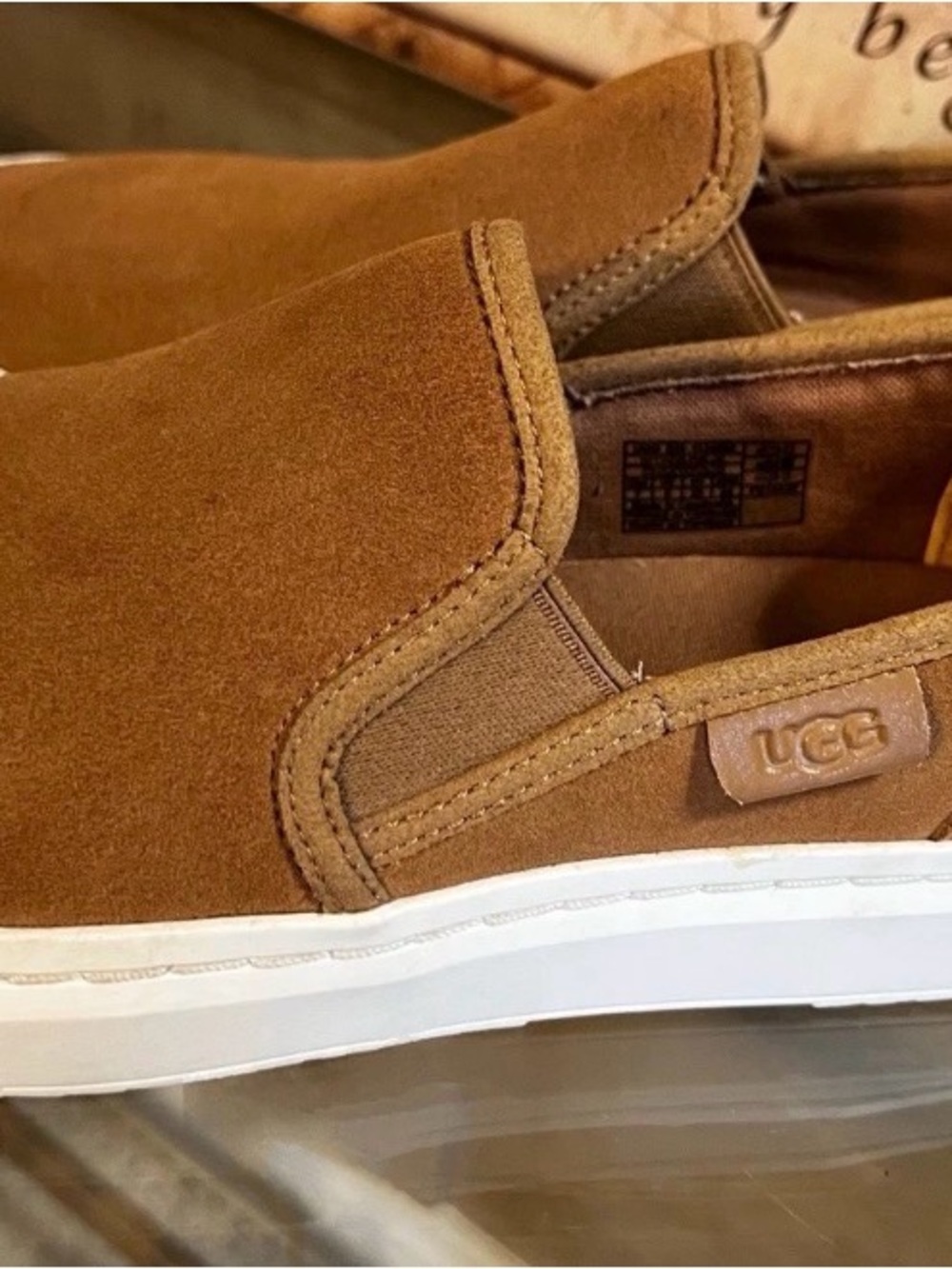 UGG Men’s Suede Slip-On Loafers in Chestnut
